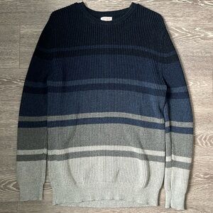 Cat & Jack Boy’s blue/grey striped cotton sweater XL (16)